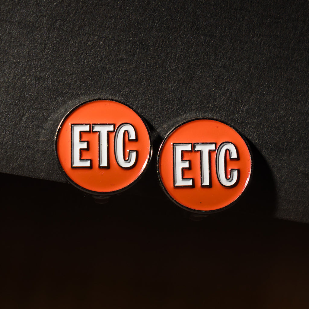 ETC-örhängen, allergifri metall – röda och runda